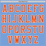 Custom Powder Blue Orange-White Authentic Baseball Jersey