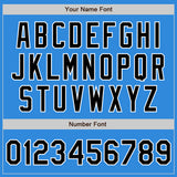 Custom Stitched Powder Blue Black-White Baseball Pullover Sweatshirt Hoodie