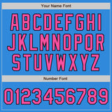 Custom Stitched Powder Blue Pink-Black Baseball Pullover Sweatshirt Hoodie