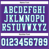 Custom Purple White-Aqua Mesh Authentic Football Jersey