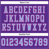 Custom Purple Light Blue-Pink Mesh Authentic Football Jersey