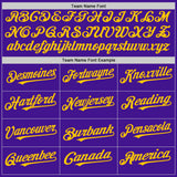 Custom Purple Yellow Mesh Authentic Throwback Baseball Jersey