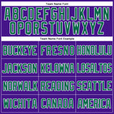 Custom Purple Kelly Green-White Mesh Authentic Throwback Baseball Jersey