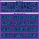 Custom Purple Navy-Teal Mesh Authentic Throwback Football Jersey