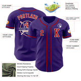Custom Purple Red-White Authentic Baseball Jersey
