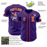 Custom Purple Orange-White Authentic Baseball Jersey