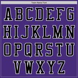 Custom Purple Black-White Authentic Baseball Jersey