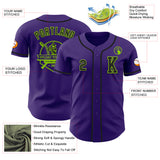 Custom Purple Black-Neon Green Authentic Baseball Jersey
