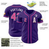 Custom Purple Pink-Black Authentic Baseball Jersey