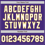 Custom Purple White-Yellow Authentic Baseball Jersey