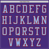 Custom Purple Light Blue-Red Authentic Baseball Jersey