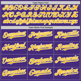 Custom Purple White Gray-Gold Authentic Baseball Jersey