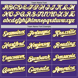 Custom Purple White Yellow-Black Authentic Baseball Jersey
