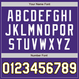 Custom Purple White Yellow-Black Authentic Baseball Jersey