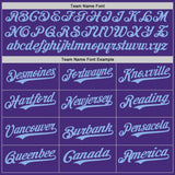 Custom Purple Light Blue Authentic Baseball Jersey