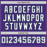Custom Purple White Green-Gray Authentic Baseball Jersey