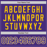 Custom Purple White-Yellow Authentic Baseball Jersey