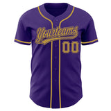 Custom Purple Old Gold Authentic Baseball Jersey