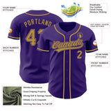 Custom Purple Old Gold Authentic Baseball Jersey