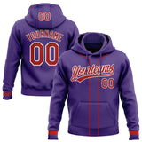 Custom Stitched Purple Red-White Baseball Pullover Sweatshirt Hoodie