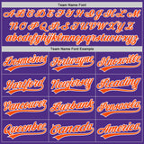 Custom Stitched Purple Orange-White Baseball Pullover Sweatshirt Hoodie