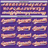 Custom Stitched Purple White-Orange Baseball Pullover Sweatshirt Hoodie