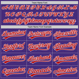 Custom Purple Red-White Authentic Baseball Jersey