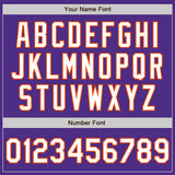 Custom Stitched Purple White-Orange Baseball Pullover Sweatshirt Hoodie