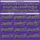 Custom Stitched Purple Black-White Baseball Pullover Sweatshirt Hoodie