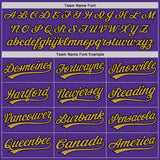 Custom Stitched Purple Black-Old Gold Baseball Pullover Sweatshirt Hoodie