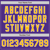 Custom Stitched Purple Gold-White Baseball Pullover Sweatshirt Hoodie