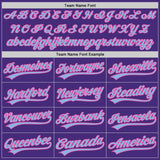 Custom Purple Light Blue-Pink Authentic Baseball Jersey