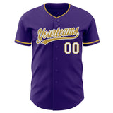 Custom Purple Old Gold-White Authentic Baseball Jersey
