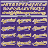 Custom Purple Old Gold-White Authentic Baseball Jersey