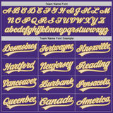 Custom Purple Cream-Old Gold Authentic Baseball Jersey