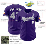 Custom Purple Gray-White Authentic Baseball Jersey