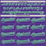 Custom Stitched Purple Kelly Green-White Baseball Pullover Sweatshirt Hoodie