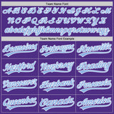 Custom Stitched Purple Light Blue-White Baseball Pullover Sweatshirt Hoodie