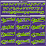Custom Purple Neon Green Black-White Authentic Baseball Jersey