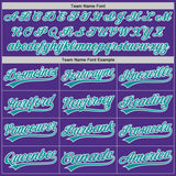Custom Stitched Purple Teal-White Baseball Pullover Sweatshirt Hoodie