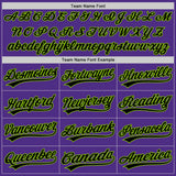 Custom Stitched Purple Black-Neon Green Baseball Pullover Sweatshirt Hoodie
