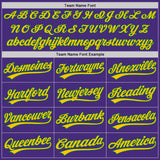 Custom Purple Yellow-Kelly Green Authentic Baseball Jersey