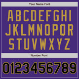 Custom Purple Black-Old Gold Authentic Baseball Jersey