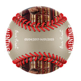 Our First Valentine's Day Together Personalized Anniversary Name Date Photo Khaki Baseballs