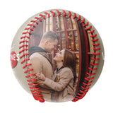 Our First Valentine's Day Together Personalized Anniversary Name Date Photo Khaki Baseballs