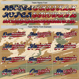 Custom Camo USA Flag Cream-Brown Patriotic Desert Camouflage Stars & Stripes Raglan Sleeves Authentic Baseball Jersey