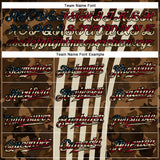 Custom Camo Vintage USA Flag Cream Black-White Patriotic Desert Camouflage Raglan Sleeves Authentic Baseball Jersey
