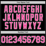 Custom Black Pink-White Star Raglan Sleeves Authentic Baseball Jersey