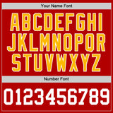 Custom Red White-Gold Authentic Throwback Basketball Jersey