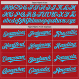Custom Red Steel Gray Pinstripe Sky Blue Authentic Baseball Jersey